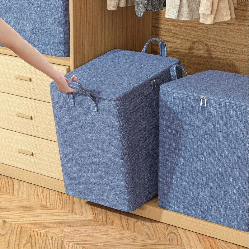 Fabric Storage Bag for Clothes and Bedding with Handles, Luggage Organizer