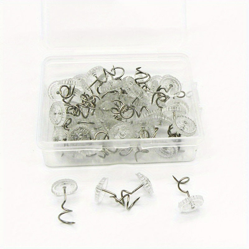 Set of 20/50/100 Stainless Steel Transparent Spiral Bed Skirt Clips for Sofa Covers