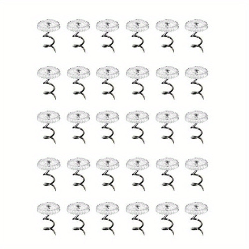 Set of 20/50/100 Stainless Steel Transparent Spiral Bed Skirt Clips for Sofa Covers