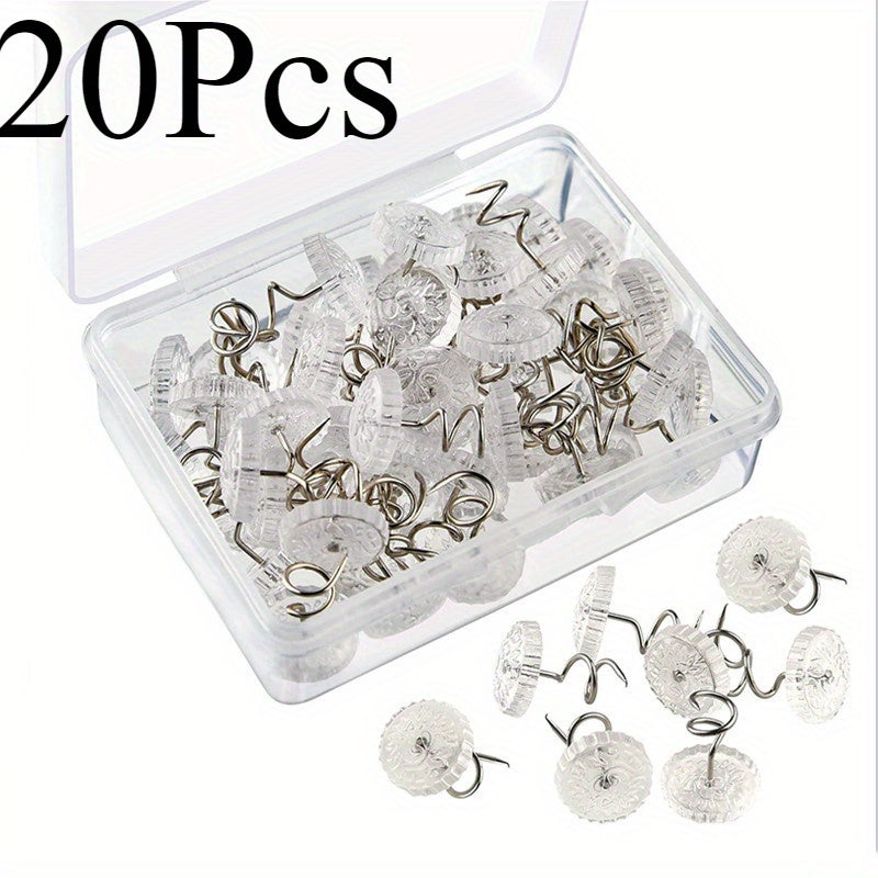 Set of 20/50/100 Stainless Steel Transparent Spiral Bed Skirt Clips for Sofa Covers