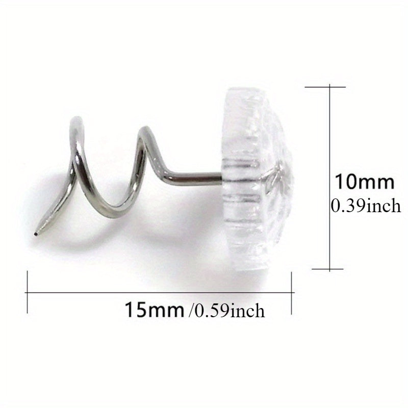 Set of 20/50/100 Stainless Steel Transparent Spiral Bed Skirt Clips for Sofa Covers