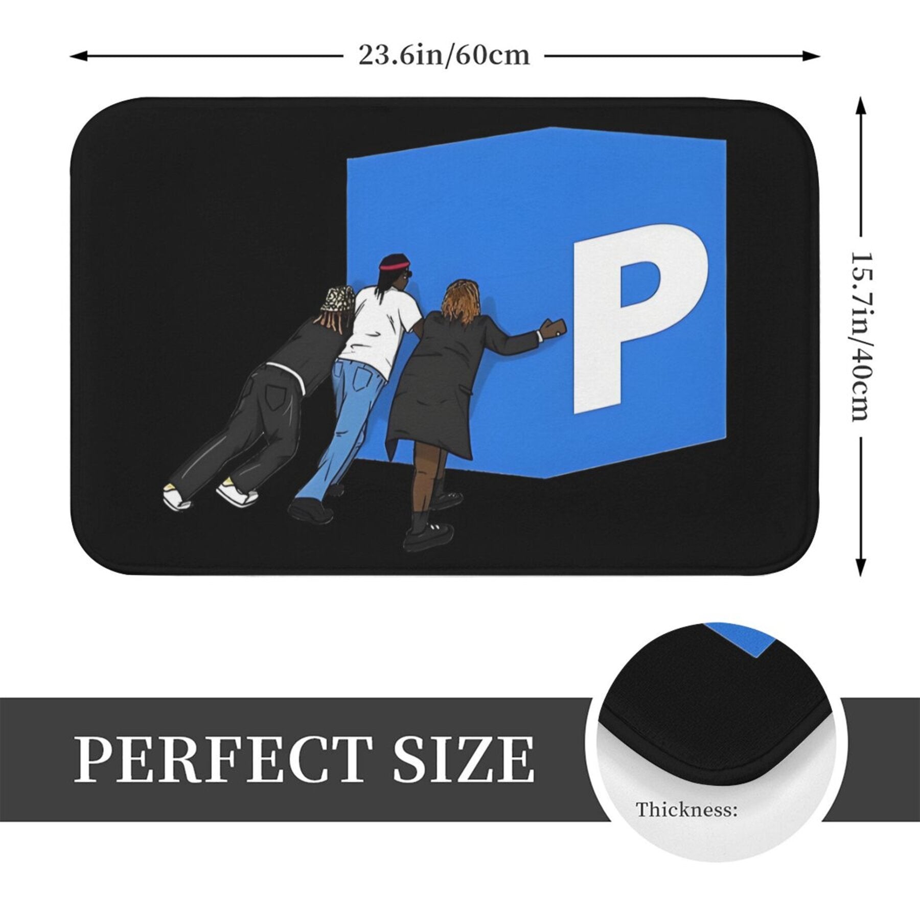 Polyester Doormat Non-Slip Backing Machine Washable Home Decor Entrance Rug