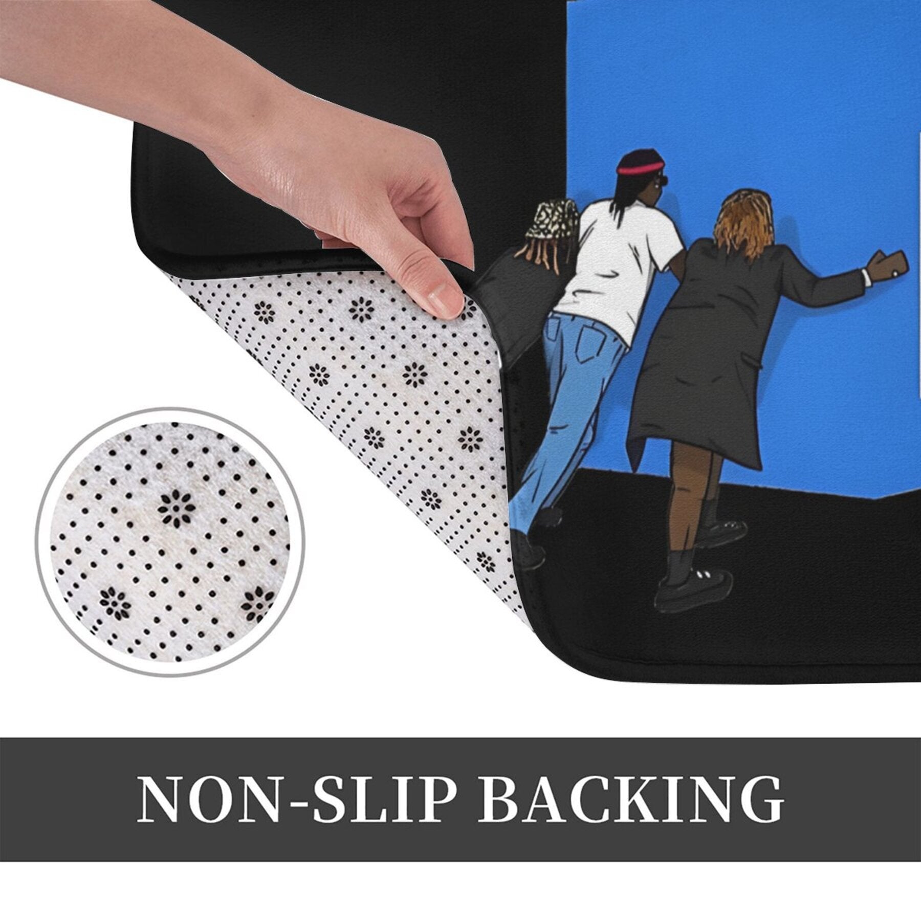 Polyester Doormat Non-Slip Backing Machine Washable Home Decor Entrance Rug