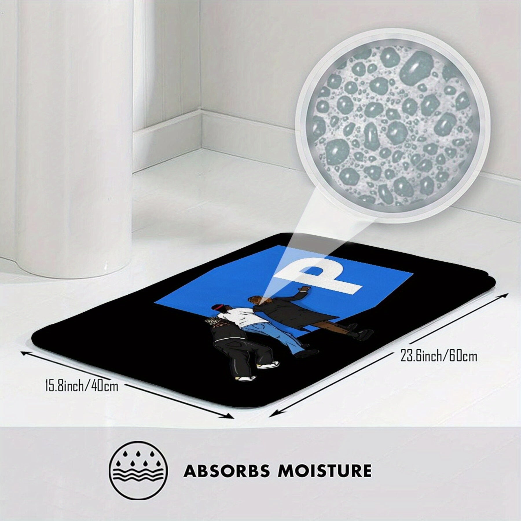 Polyester Doormat Non-Slip Backing Machine Washable Home Decor Entrance Rug