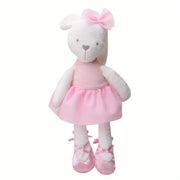 Розовая плюшевая игрушка-заяц для детей с балетной юбкой и бантом, мягкая игрушка, неэлектрическая