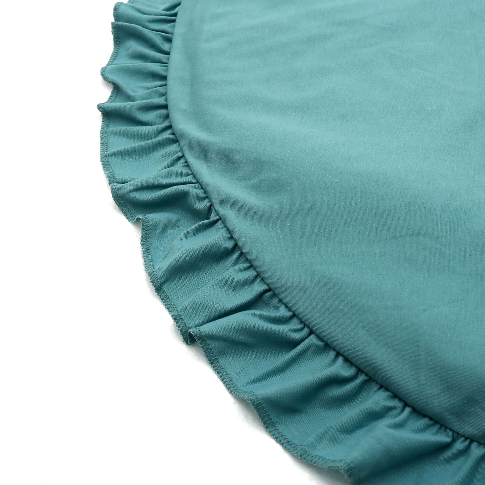 Kids Play Mat with Lace Edging, Crawling Blanket, Stroller Cover, Nursery Decor in Light Gray White Pink