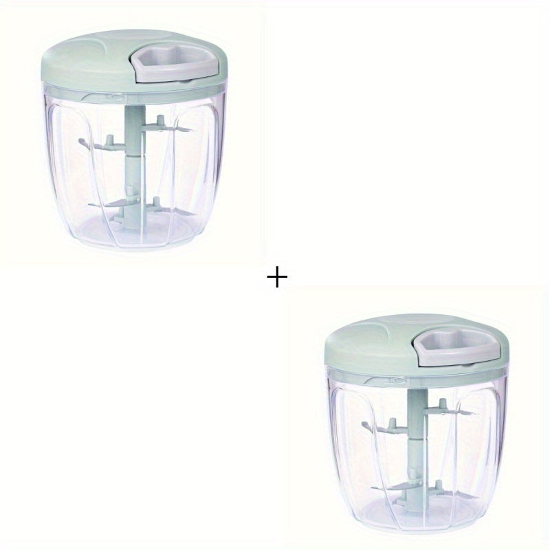 Kitchen Food Processor Set Stainless Steel Blades No Electricity 2 Pieces