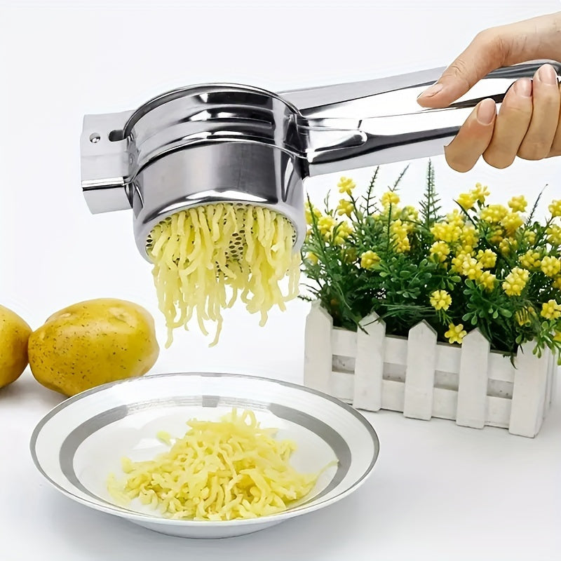 Naychali po'latdan yasalgan 3-in-1 kartoshka pyure pressi va limon siqgichi, sirpanmaydigan tutqich bilan - kartoshka ezish, limon siqish va sabzavotlarni maydalash uchun ko'p funksiyali oshxona asbobi