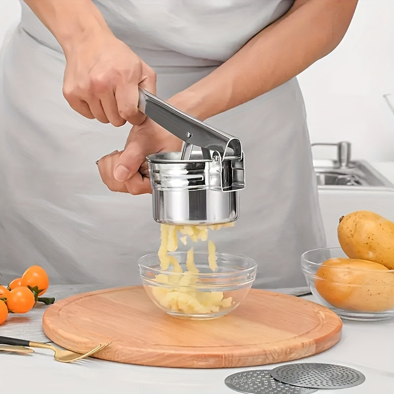 Stainless Steel 3-in-1 Potato Masher and Lemon Juicer Kitchen Tool