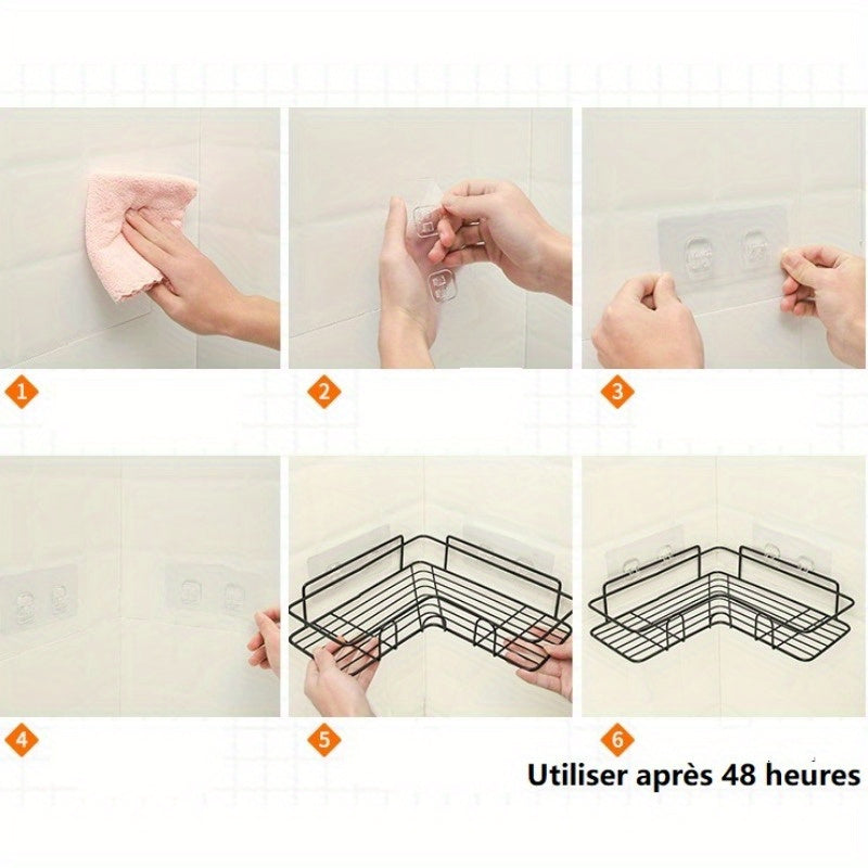 Bathroom Storage Shelf Corner Shelf Space Saver No Drilling Durable Organizing