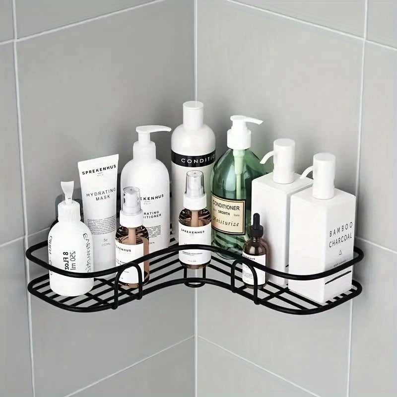 Bathroom Storage Shelf Corner Shelf Space Saver No Drilling Durable Organizing