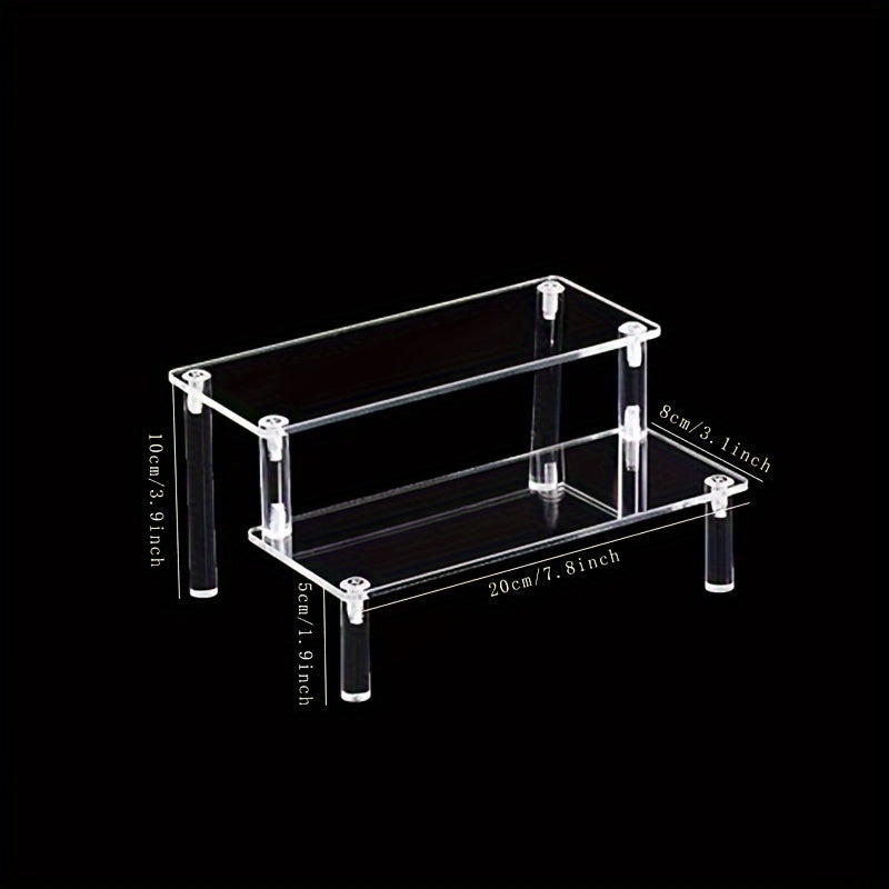 Transparent Acrylic Ladder Shelf Multi-Tier Display Stand for Cosmetics Jewelry