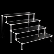 Transparent Acrylic Ladder Shelf Multi-Tier Display Stand for Cosmetics Jewelry