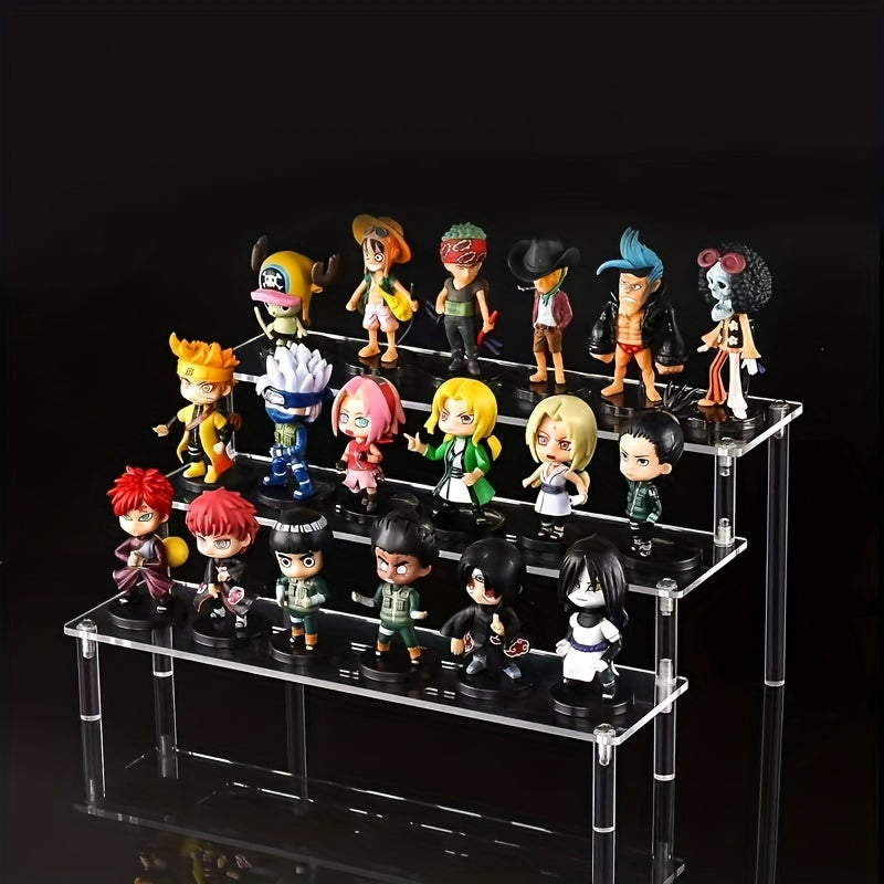 Transparent Acrylic Ladder Shelf Multi-Tier Display Stand for Cosmetics Jewelry