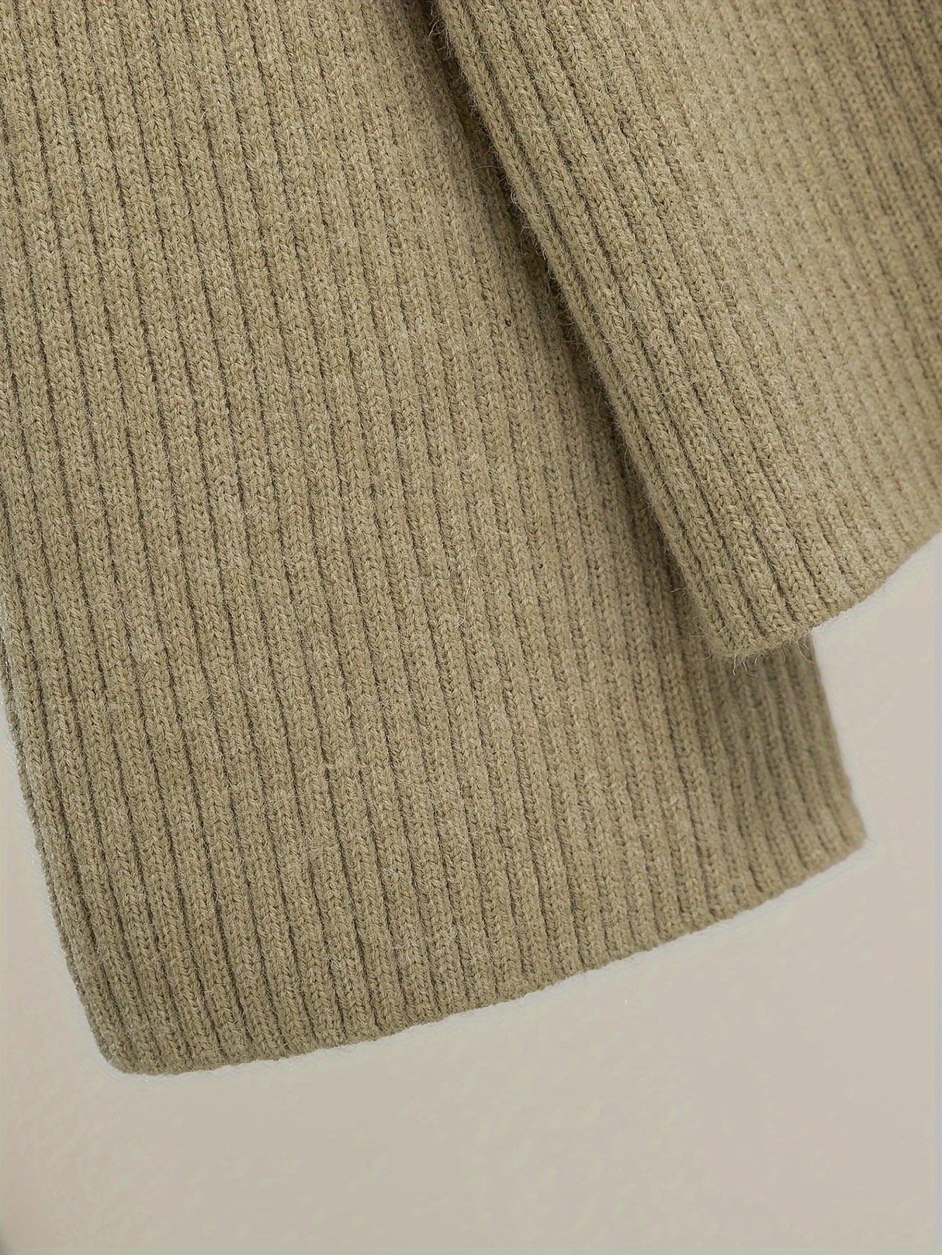 Casual Set with Wide-Leg Long Pants and High-Neck Knitted Top in Solid Viscose