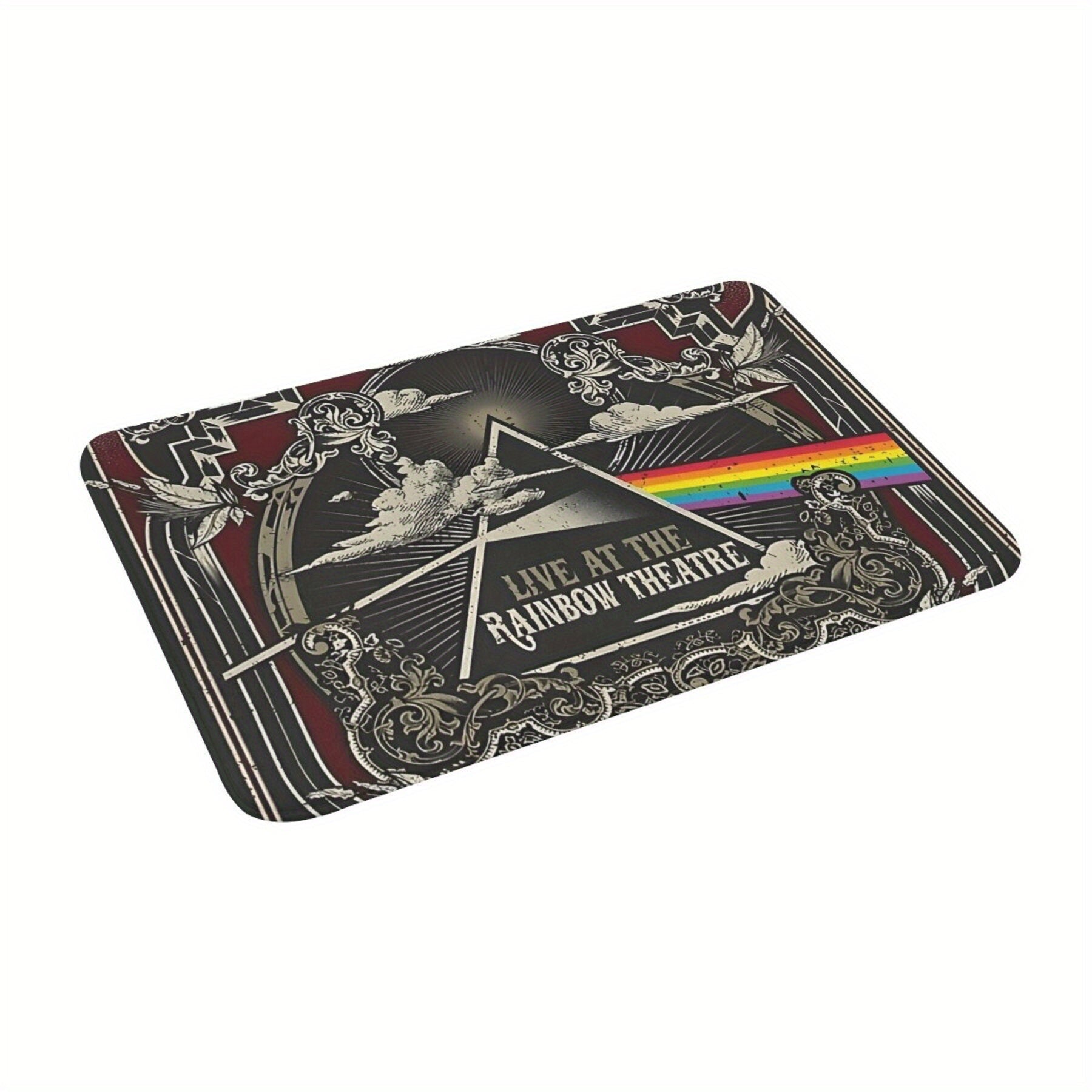 Retro Dark Side Moon Tour Doormat Polyester Non-Slip Rug for Bath Kitchen Balcony