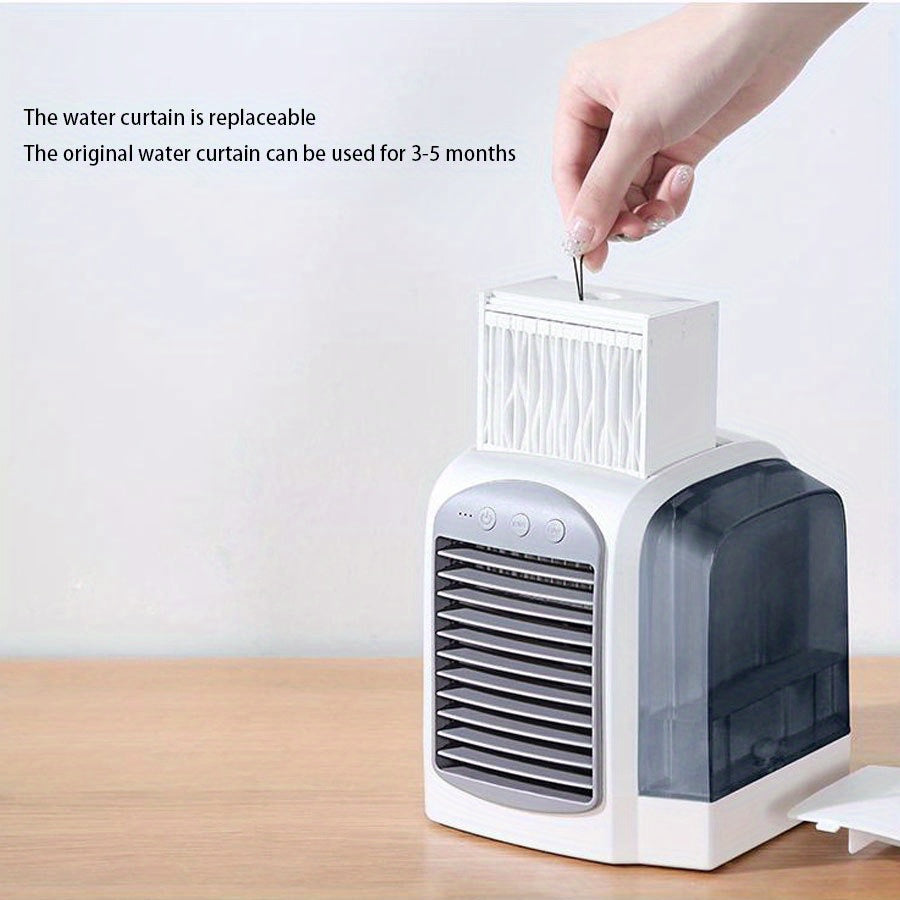 Portable USB Mini Desk Fan with Water Cooling, Compact Electric Fan for Indoor Use