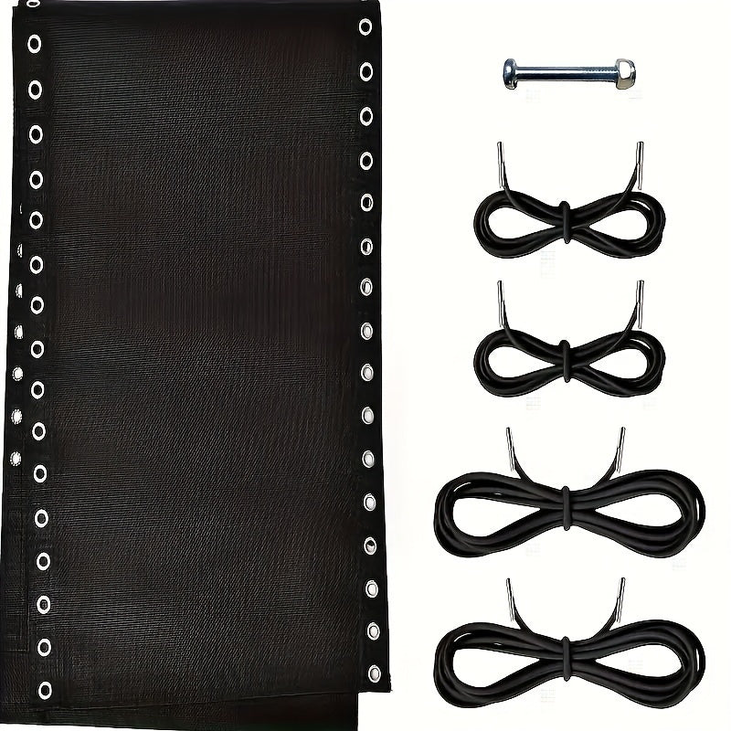 Textilene Fabric Replacement Kit for Zero Gravity Chairs with Bungee Cords Black