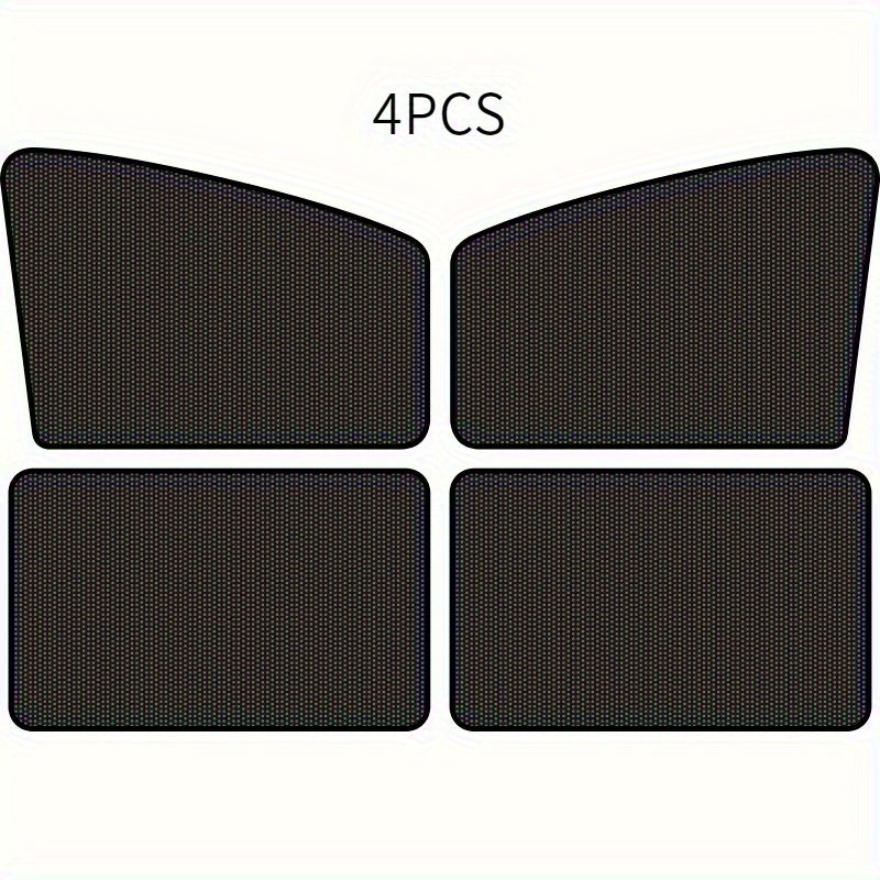 4 dona qora polyester tikanli quyosh nurlari uchun panellar va magnit aksessuarlar bilan transportni himoyalash uchun