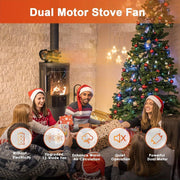 Portable Aluminum Dual-Head Fireplace Fan for Wood Burning Fireplaces No Electricity