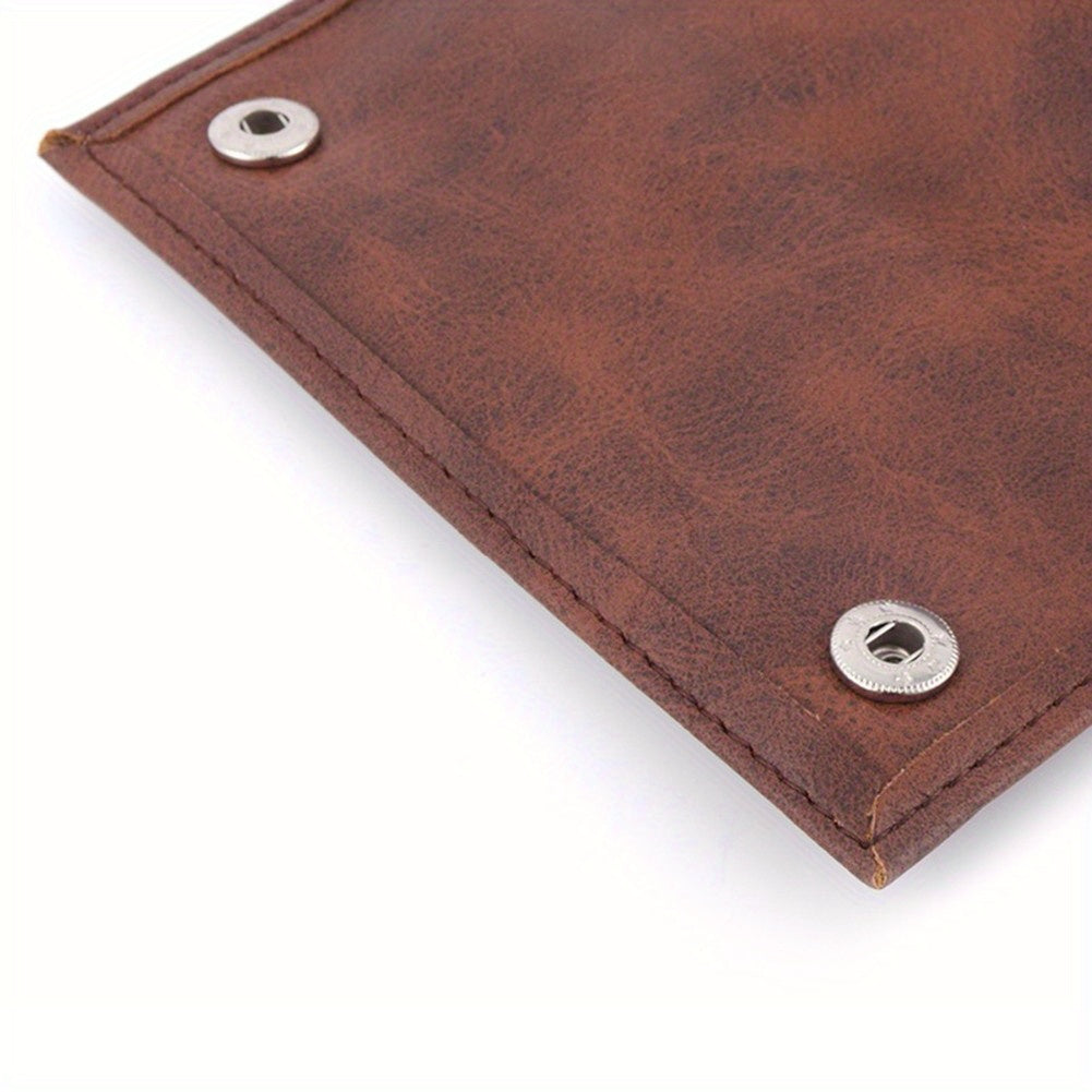 Dark Brown Faux Leather Cigarette Case with Flip Closure and Triple Layer Design for Men