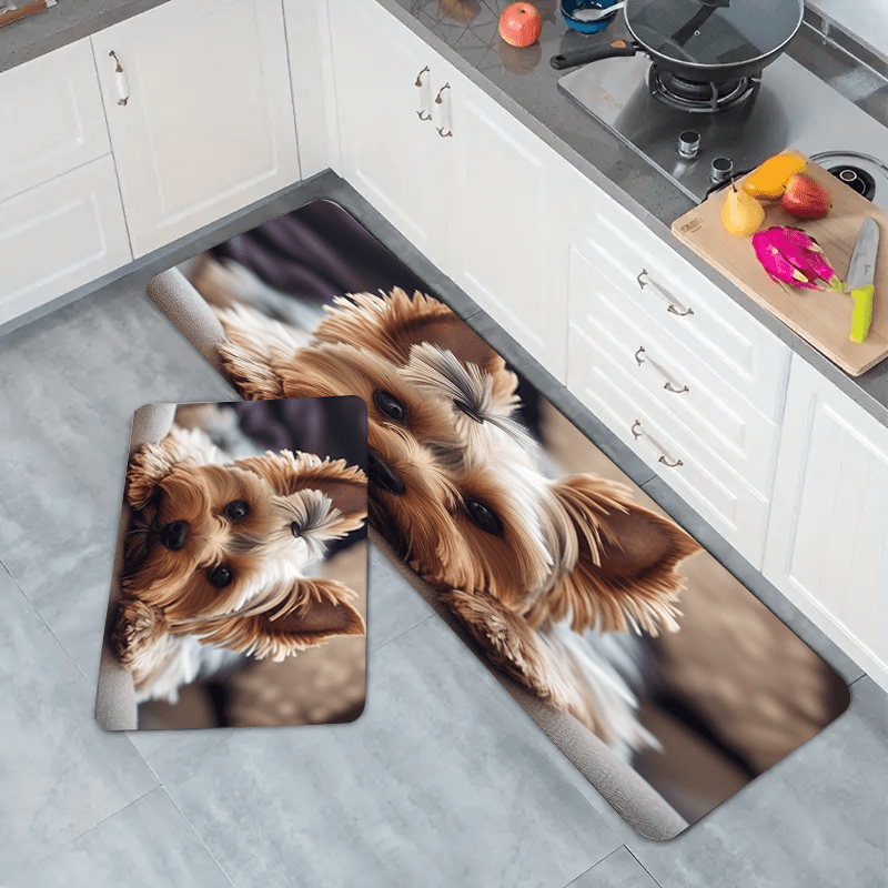 Chiroyli it ilhomlangan sirpanmaydigan eshik to'siqlari - Ichki va tashqi joylar uchun oson tozalanadigan polyester gilam - Yashash xonasi, yotoqxona, oshxona va boshqa joylar uchun ideal