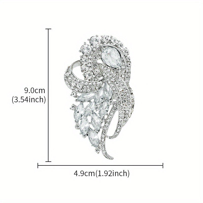 Elegant Rhinestone Brooch Pin for Women Irregular Shape Sparkle Accessory