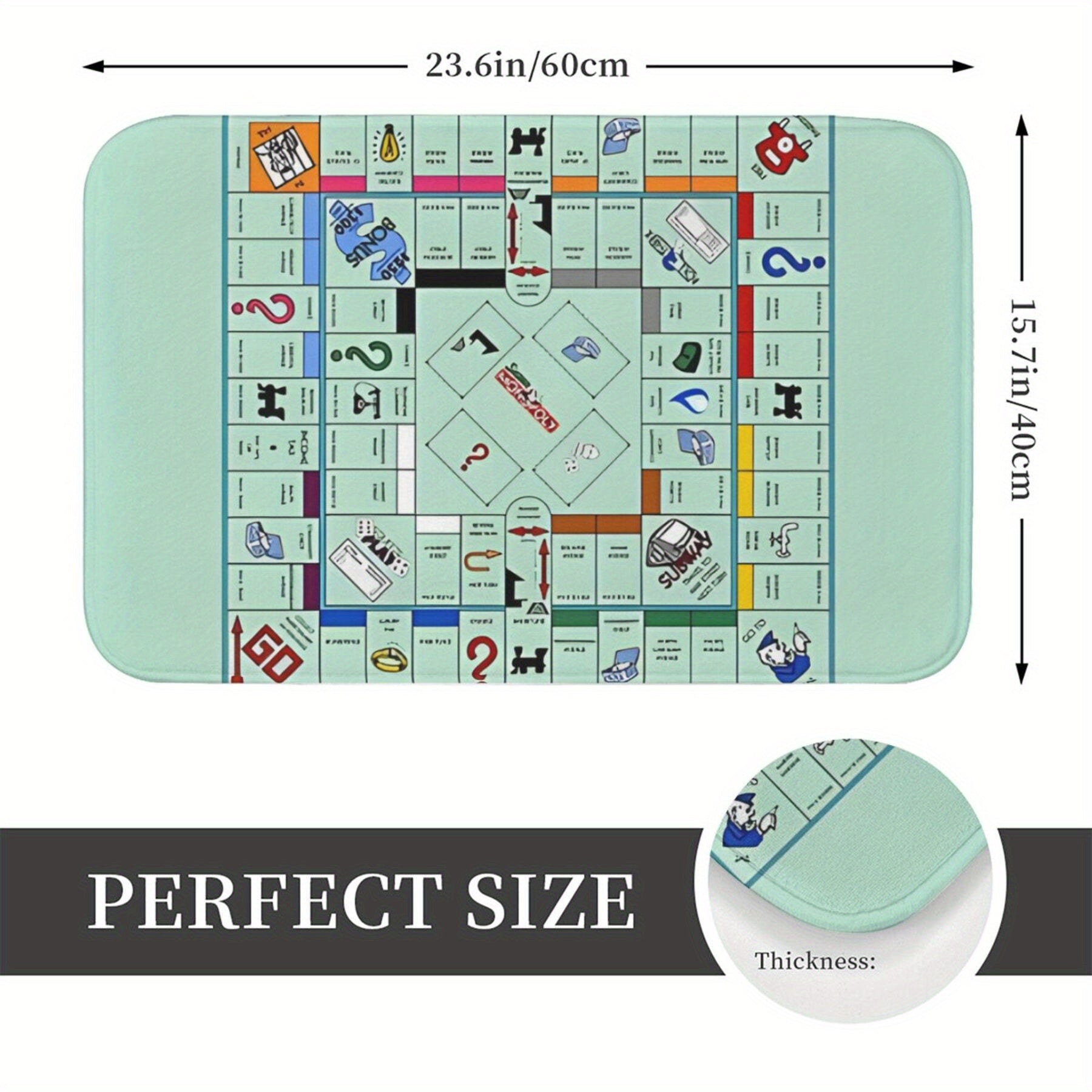 Anti-Slip Board Game Doormat Polyester Rug for Living Room Bedroom Hallway