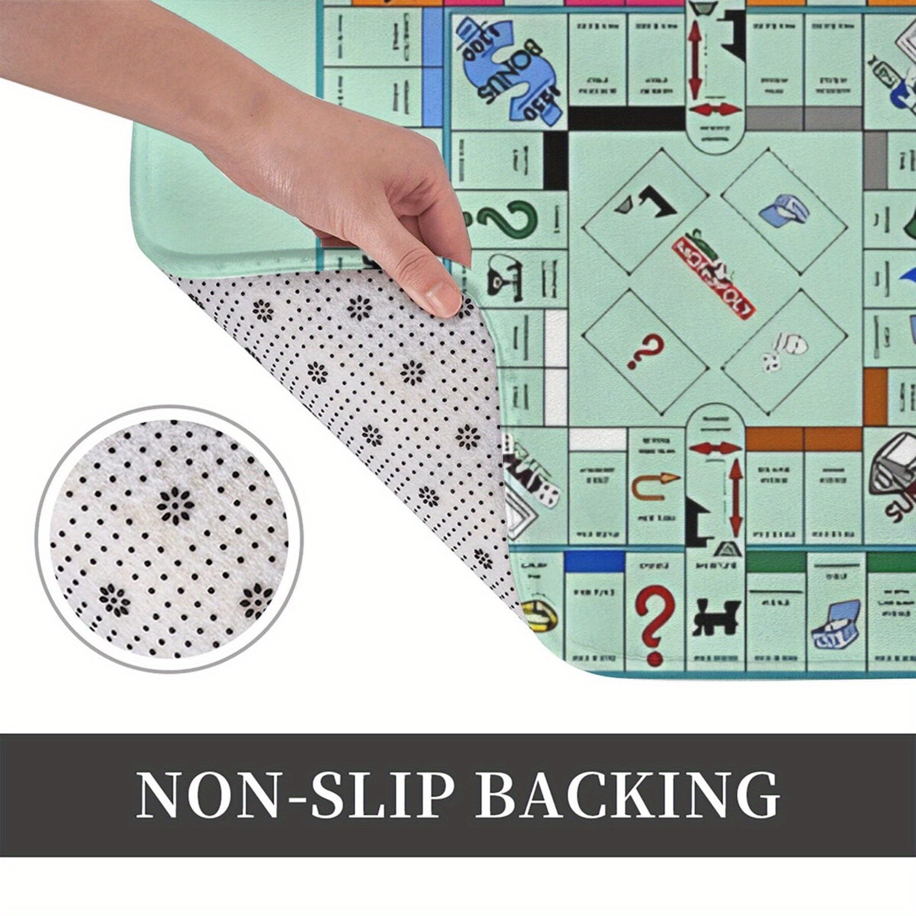Anti-Slip Board Game Doormat Polyester Rug for Living Room Bedroom Hallway