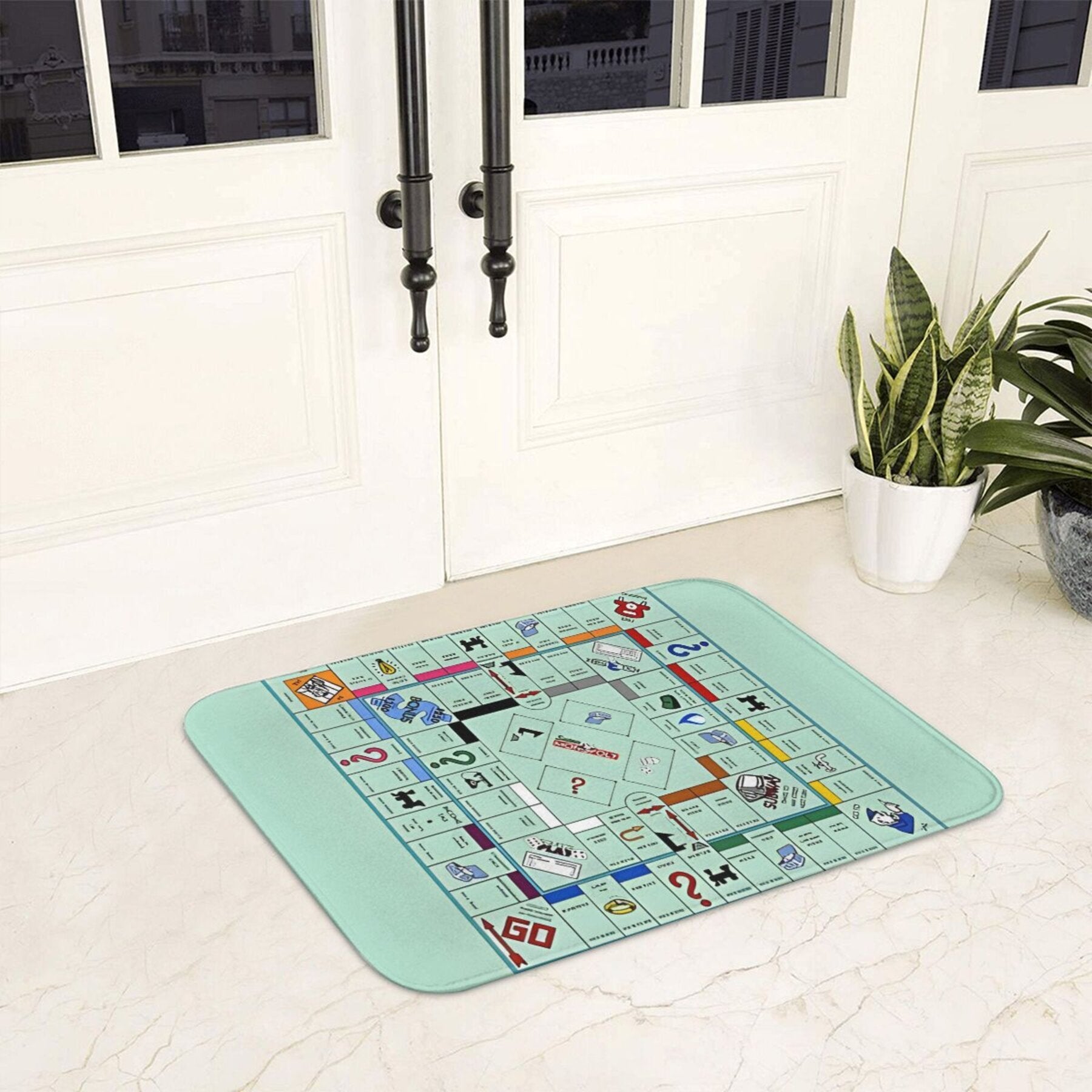 Anti-Slip Board Game Doormat Polyester Rug for Living Room Bedroom Hallway