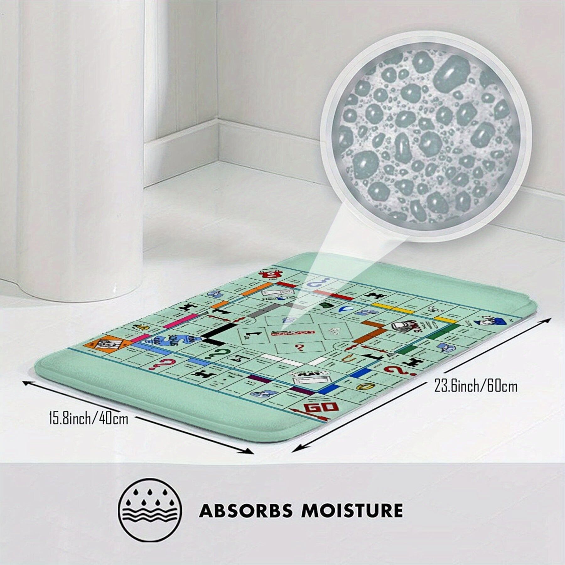 Anti-Slip Board Game Doormat Polyester Rug for Living Room Bedroom Hallway