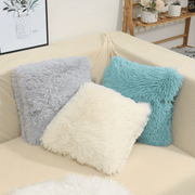 Colorful Faux Fur Throw Pillow 45X45Cm Soft Polyester Cushion for Living Room