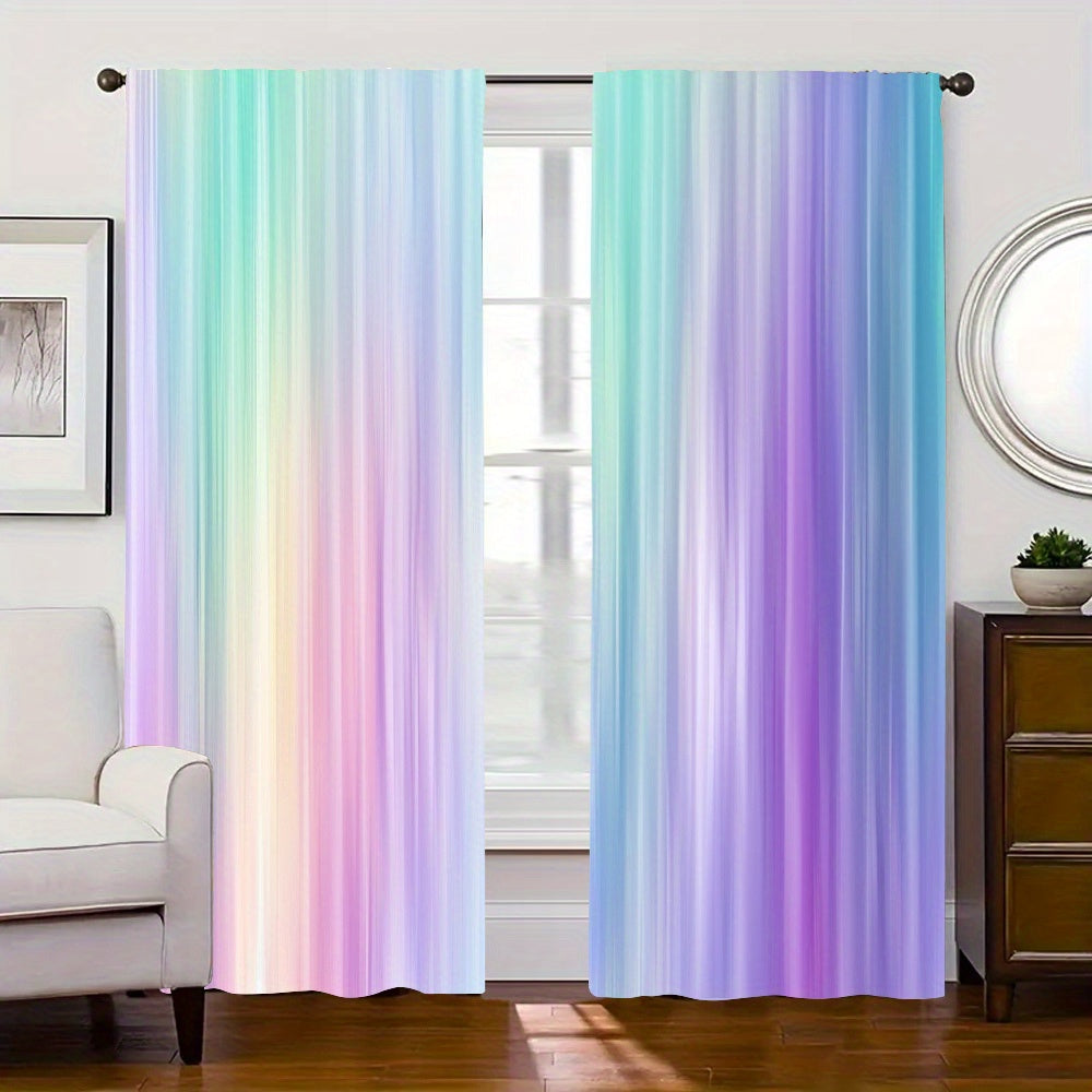 2-Piece Psychedelic Gradient Curtain Set for Bedroom Living Room Home Decor