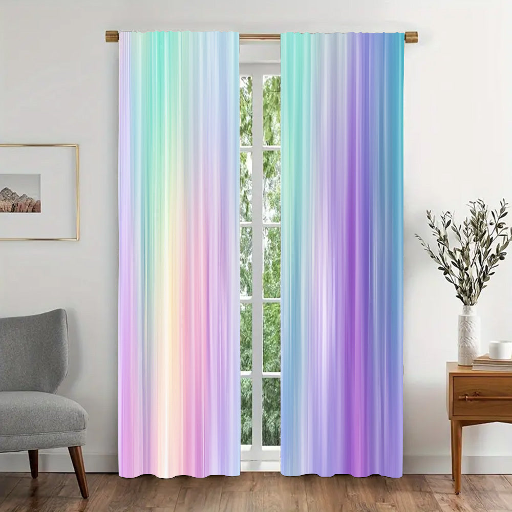 2-Piece Psychedelic Gradient Curtain Set for Bedroom Living Room Home Decor