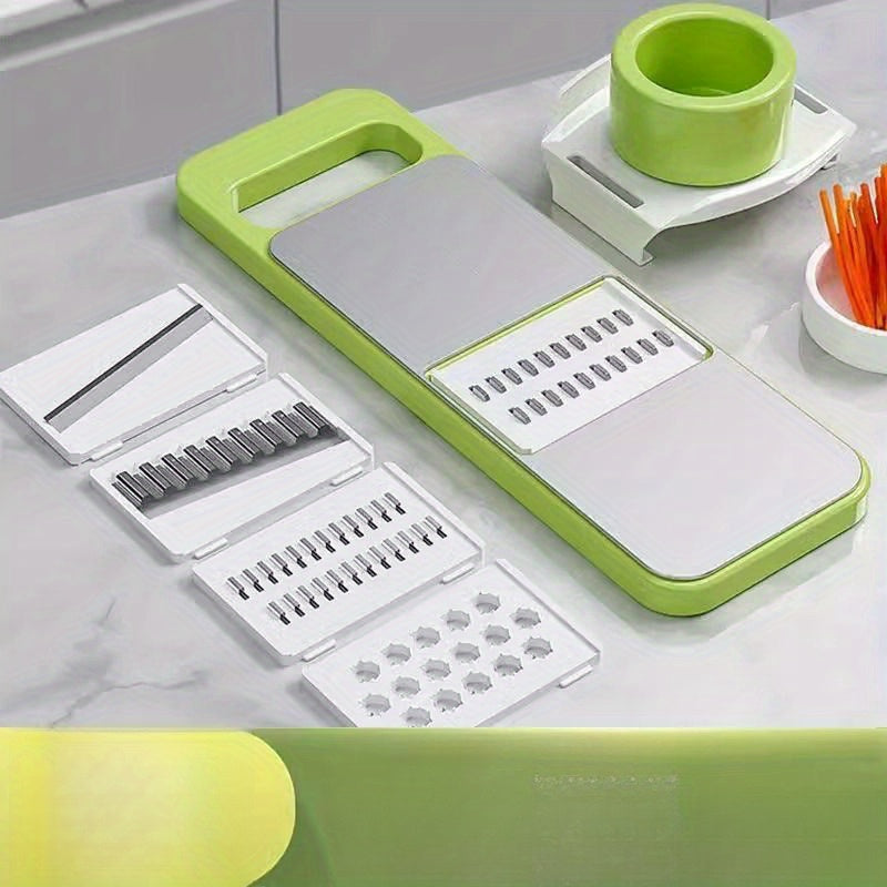 Handheld Mandoline Slicer Set with Stainless Steel Blades for Vegetable Julienne and Cheese Grating