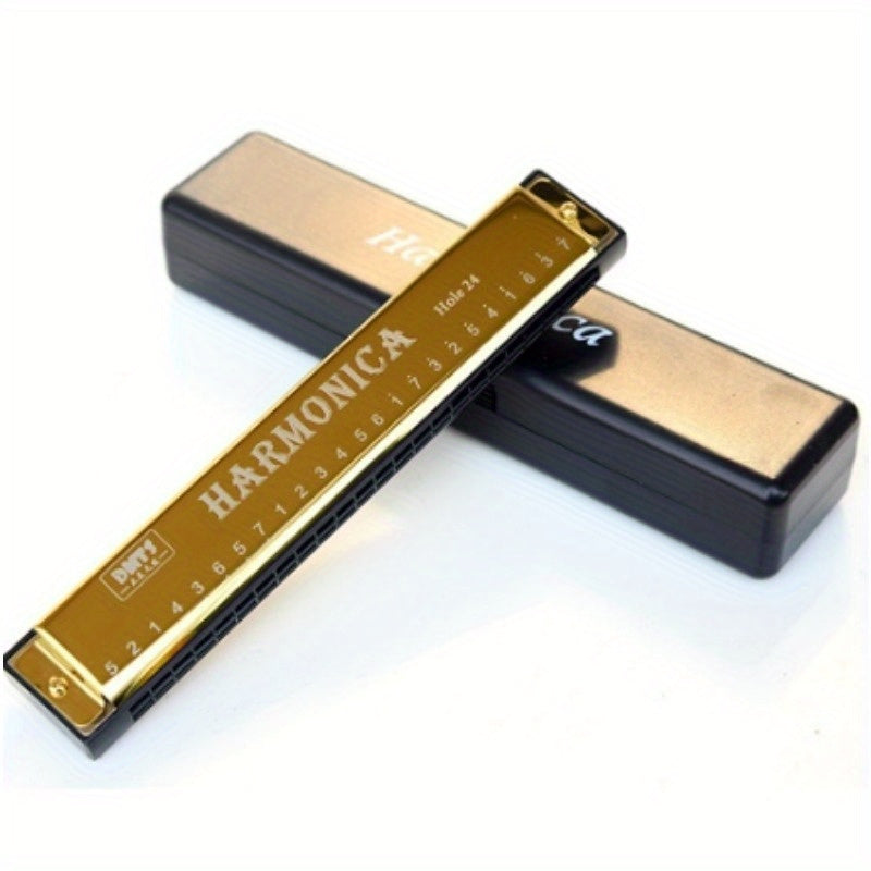 24-Hole Copper Core Harmonica for Adults Beginner Portable Music Instrument