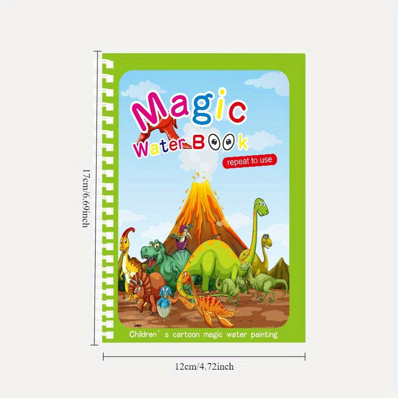 Water Painting Book for Kids Ages 3 Plus with Doodle and Coloring Pages in Mixed Colors