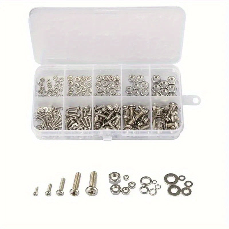 320 Piece Stainless Steel Hex Nut and Bolt Assortment Kit M2-M5