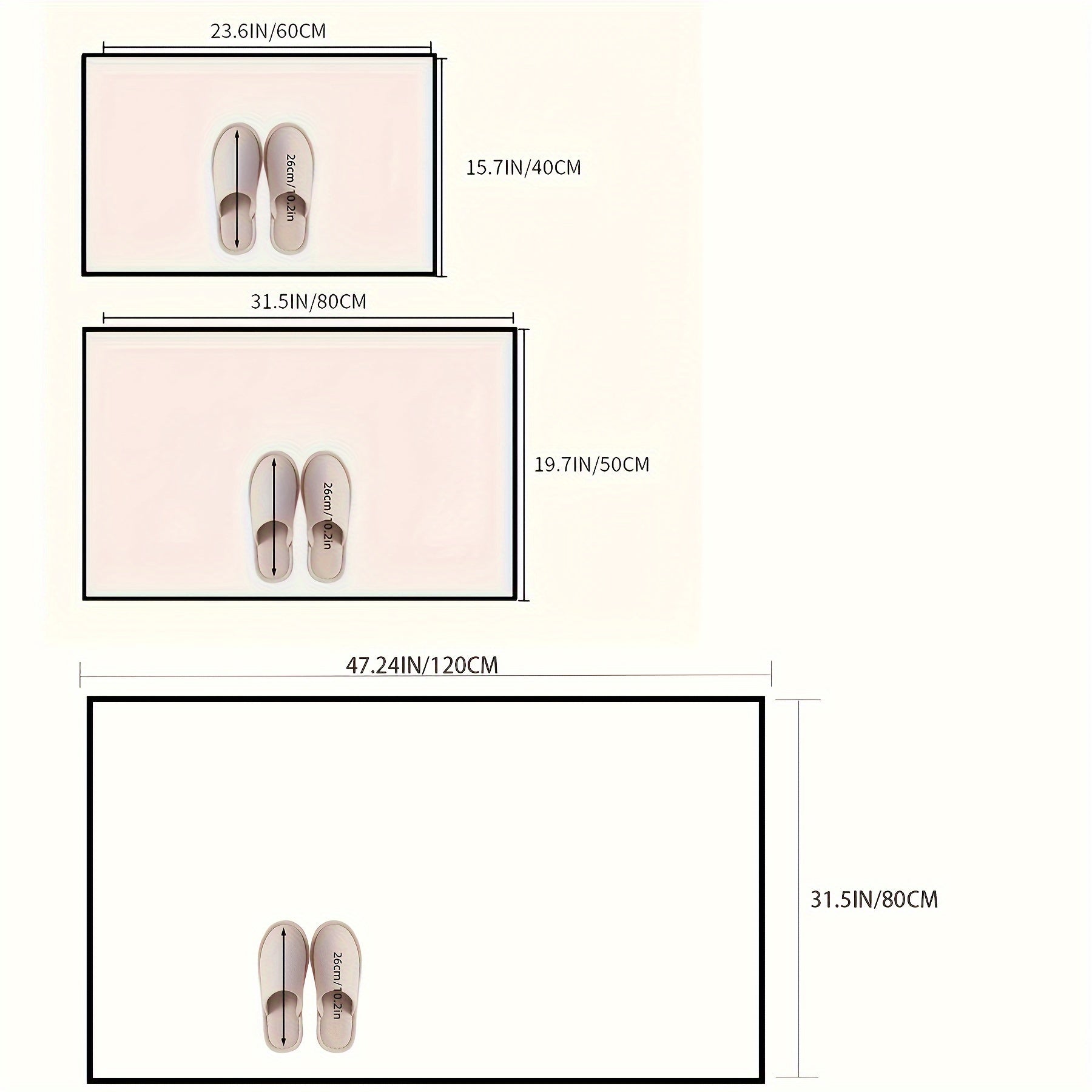 Home Sweet Home Doormat Non-Slip Indoor Outdoor Hand Washable Rectangular Rug