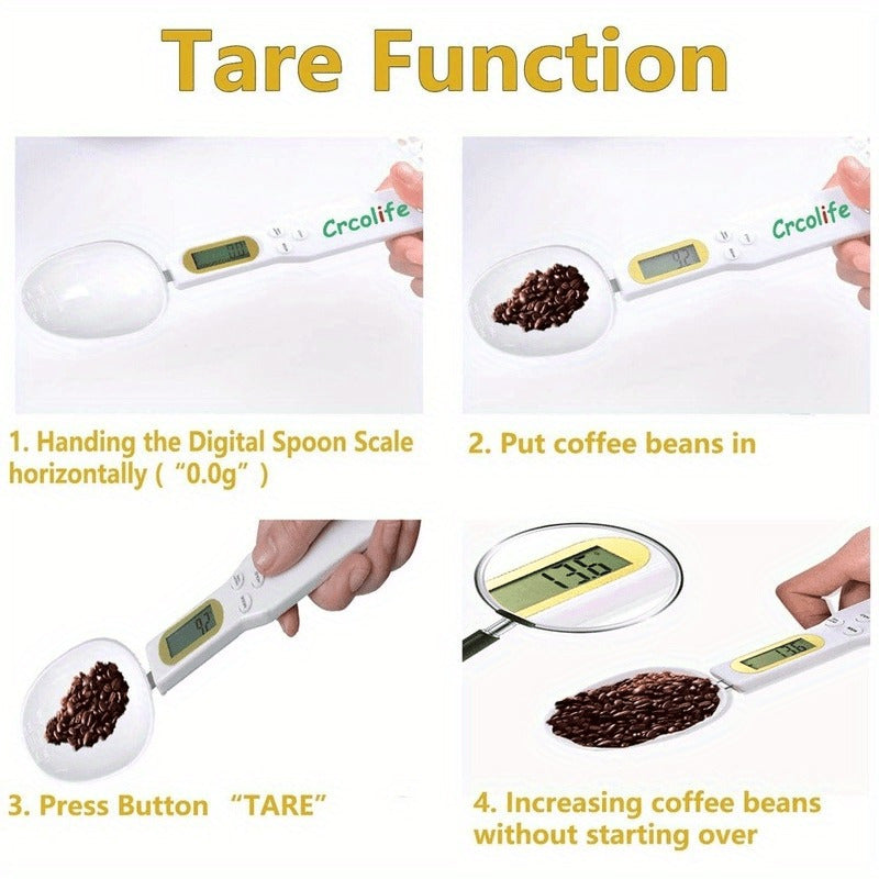 Digital Kitchen Scale 500g Capacity 0.1g Precision LCD Display Measuring Spoon