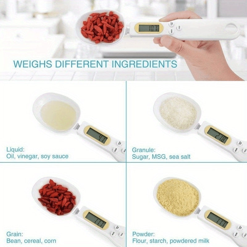 Digital Kitchen Scale 500g Capacity 0.1g Precision LCD Display Measuring Spoon