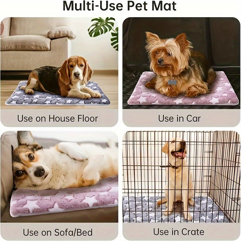 Luxurious Plush Flannel Pet Mat for Cats and Dogs Non-Slip Machine Washable Extra-Thick