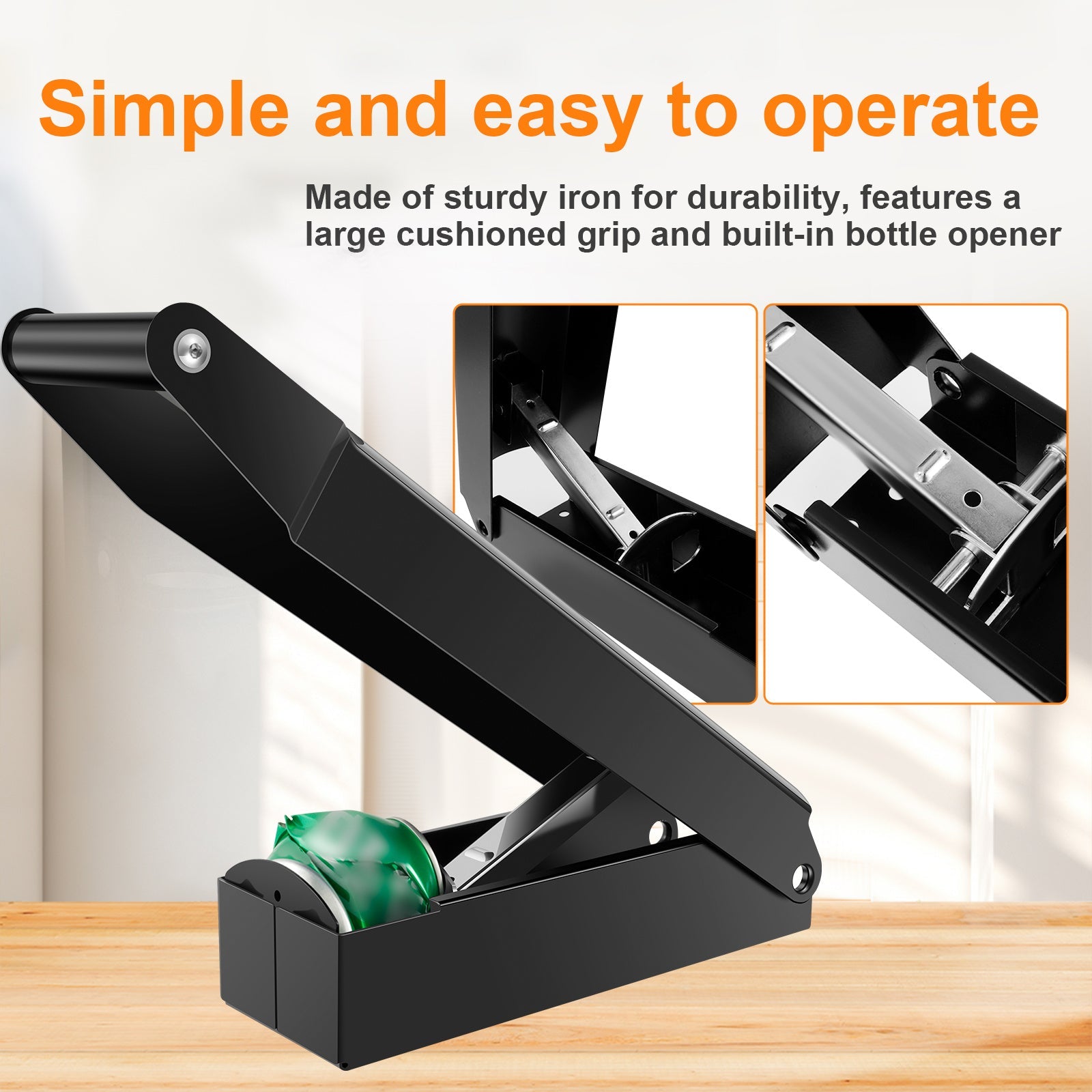 Wall-Mounted Can Crusher for Recycling, Durable Iron, Easy to Use