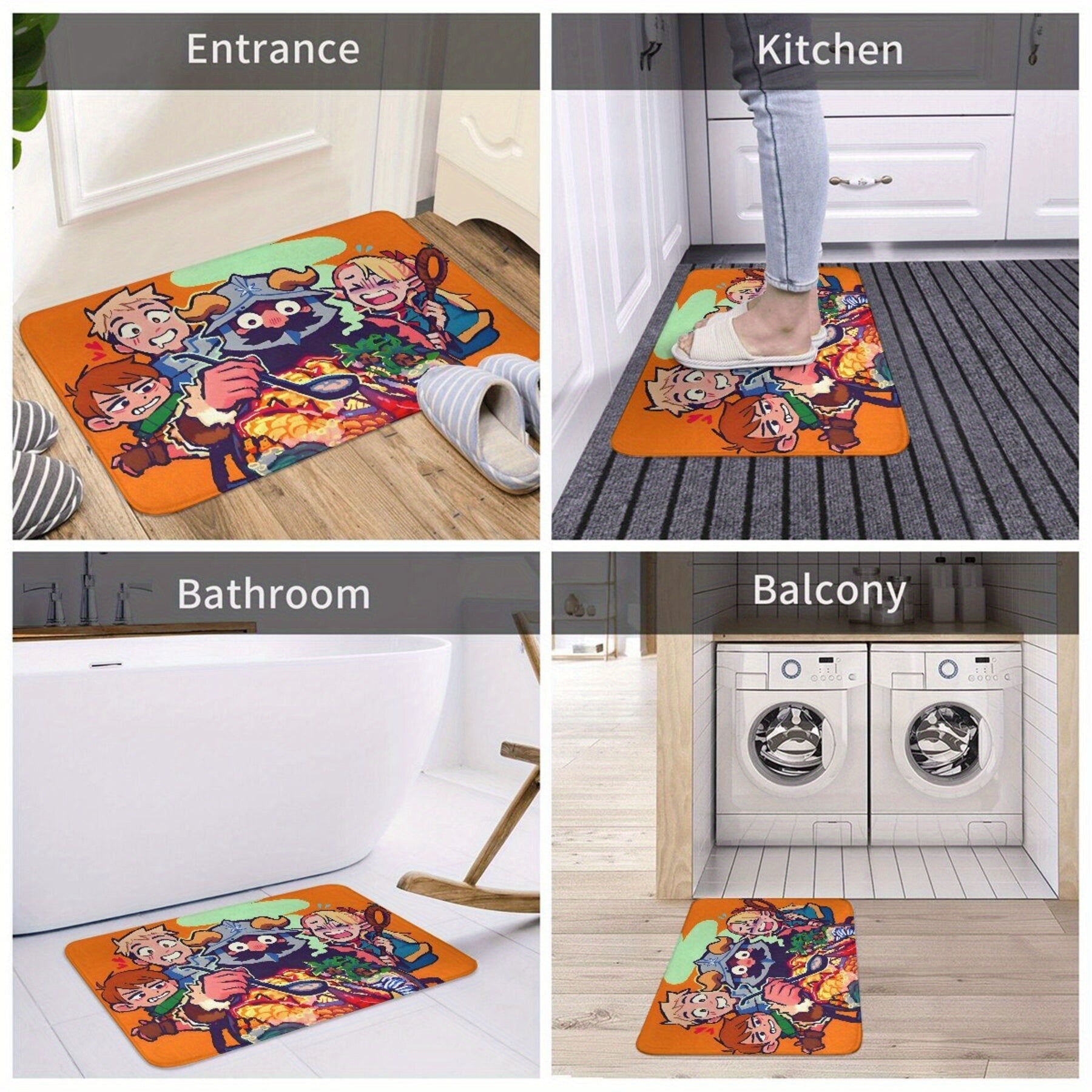 Fantasy Characters Doormat Polyester Machine Washable Durable Home Decor