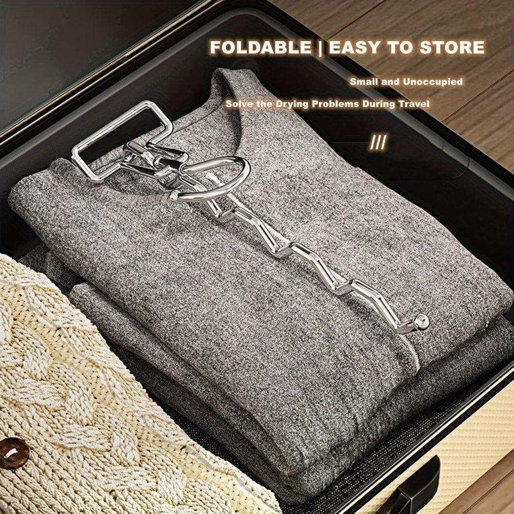 Estante de secado portátil de acero inoxidable con diseño plegable para lavandería y baño