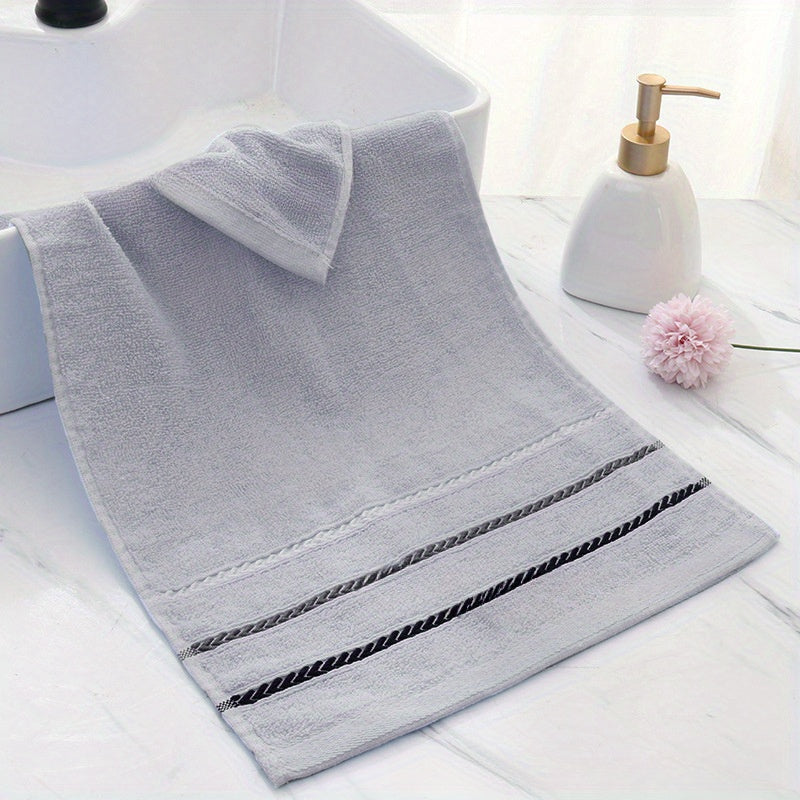 Soft Cotton Hand Towels with Striped Pattern for Home Travel and Outdoor Use