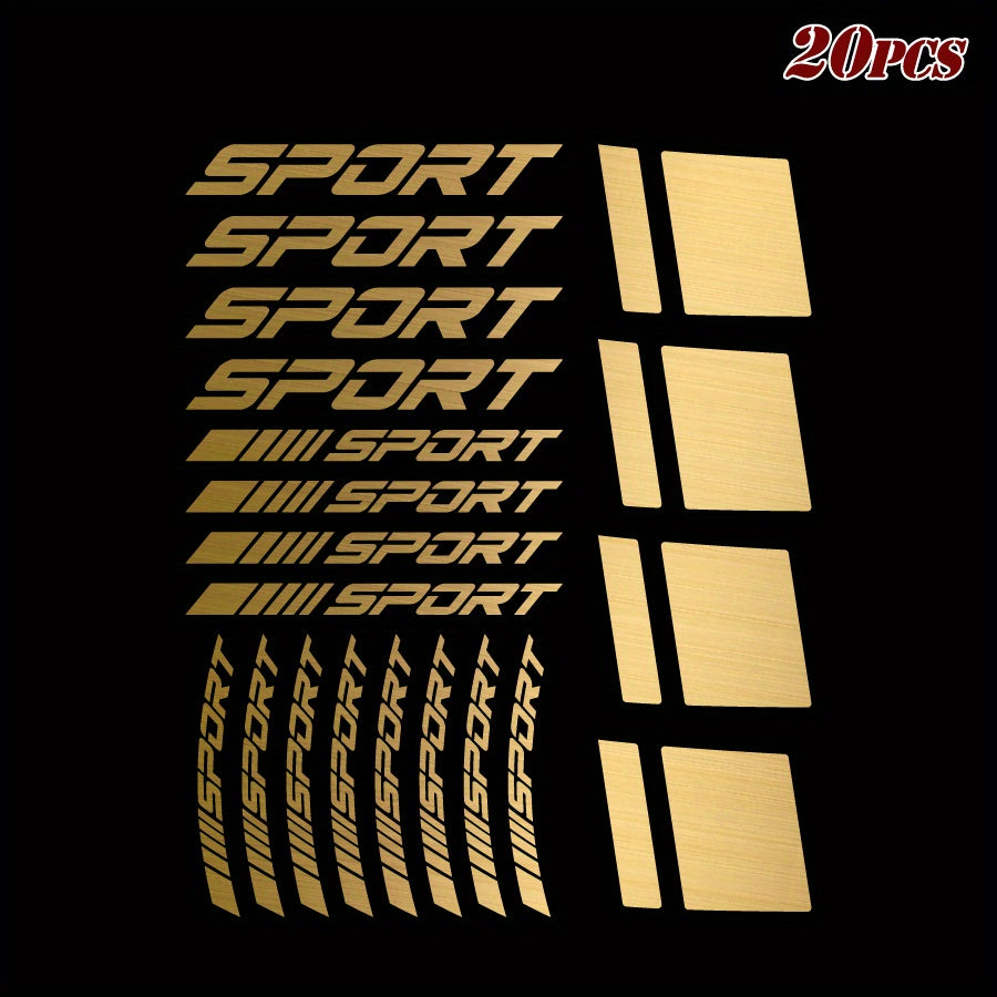20 шт. отражающих виниловых наклеек на диски автомобиля, самоклеящиеся гоночные наклейки