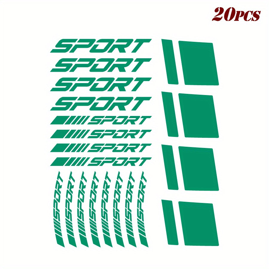 20 шт. отражающих виниловых наклеек на диски автомобиля, самоклеящиеся гоночные наклейки