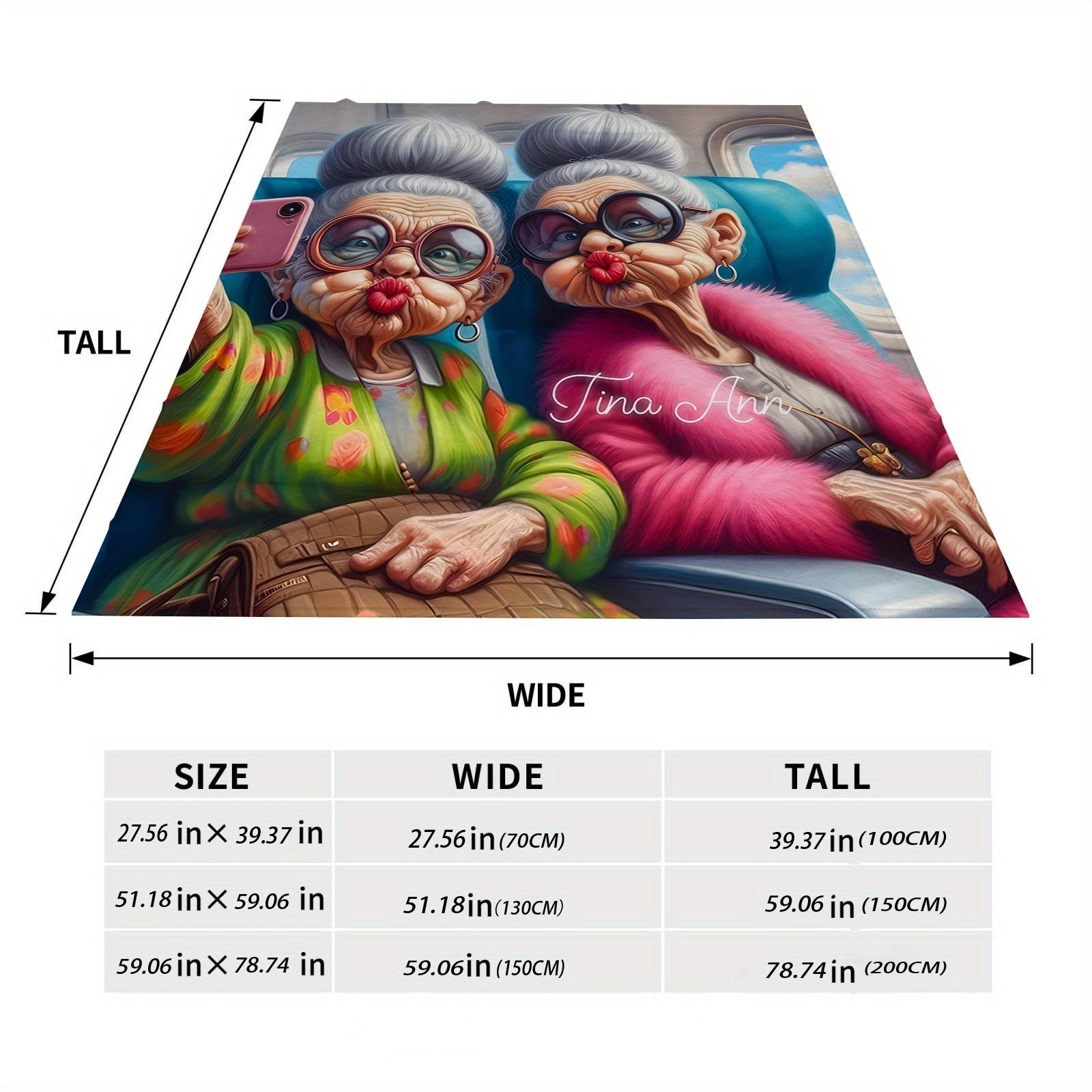 Modern Digital Print Flannel Throw Blanket Cozy Soft Lightweight for All Seasons