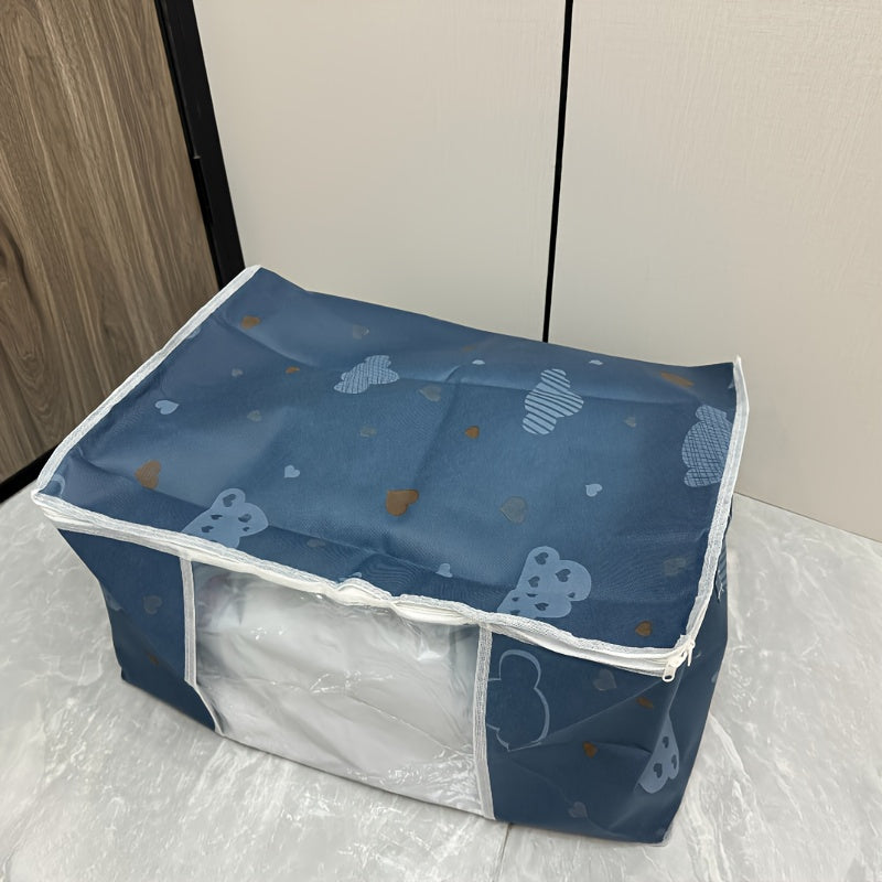 Klassik bulut yostiq qopqog'i saqlash sumkasi, zip bilan va shaffof oynasi bilan, yostiq va qishki kiyimlar uchun